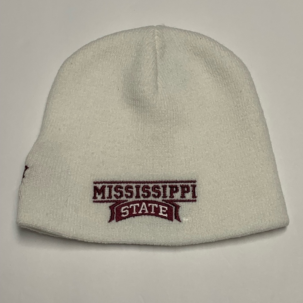 Adidas Mississippi State Unisex Beanie Kids Youth One Size White Knit Hat